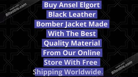 Ansel Elgort Black Leather Bomber Jacket