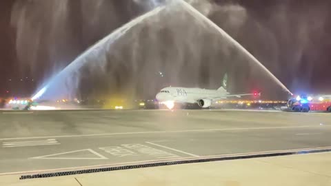 First PIA flight to Oman Salalah airport