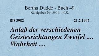 BD 3982 - ANLASS DER VERSCHIEDENEN GEISTESRICHTUNGEN ZWEIFEL .... WAHRHEIT ....