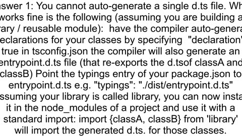 Export single dts from several typescript files entrypoint