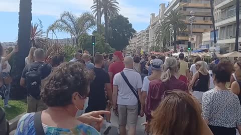 Nice, France: Protests Against Vaccine Passports, Mandatory Vaccines for Certain Workers