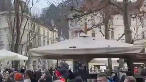 Slovenia Protest Today for Freedom & against Mandates & restrictions