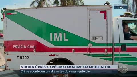 Mulher é presa após matar noivo em motel no DF | SBT Brasil (10/11/22)