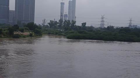 Over Flooded river in India