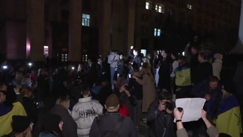 Celebrations on Kyiv's Maidan square after Ukraine enters Kherson | AFP