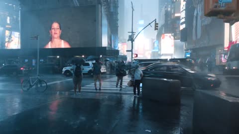 "Rainy Stroll Through Manhattan, NYC (Binaural City Sounds) – 4K Rain Ambience"