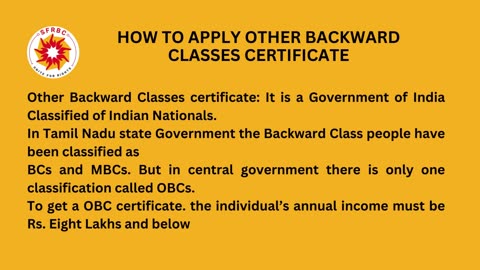 How to get Other Backward Classes certificate in Tamil Nadu