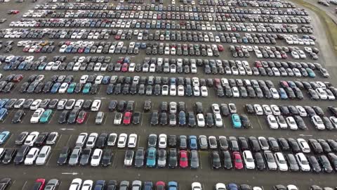 Thousands of used vehicles are stored at the former Rockingham raceway Corby