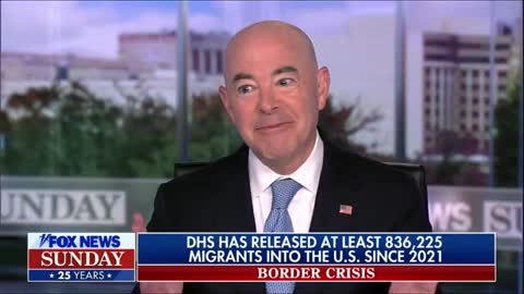 Alejandro Mayorkas admits that the DHS has released at least 836,000 illegal immigrants into the