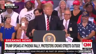 Aug 22 2017 Phoenix, AZ 1.4 at rally people chanting "CNN sucks"