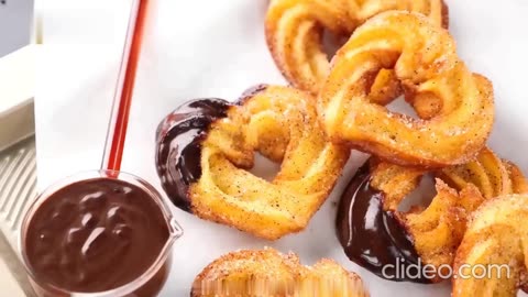 Churros with Creamy Chocolate Dip Recipe By Food Vision