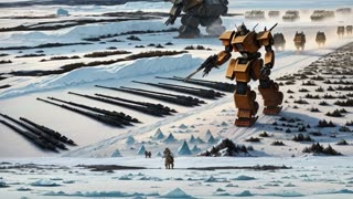 Giant Robots on Ice (Cinematic Ambient AI video)