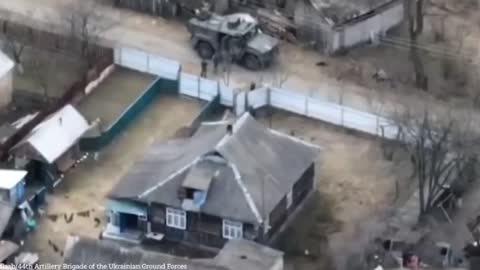 Russian soldiers run for their lives as Ukraine forces destroy base