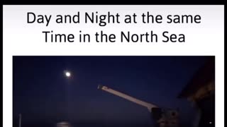 Day and night time at the same time in the North Sea