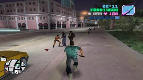 Grand Theft Auto:Vice City Fighting With Strangers (Npcs) Using Katana In The Street | Kills Katana|