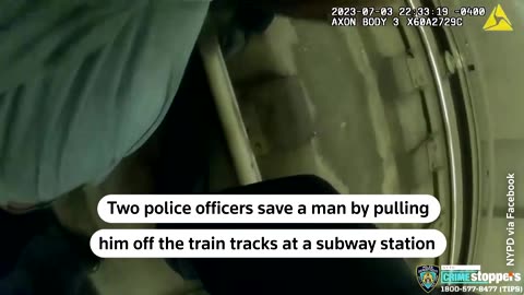 New York police officers save man on subway