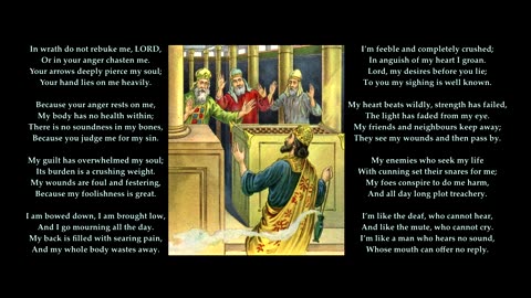 Psalm 38 v1-7 & 21-22 of 22 "In wrath do not rebuke me LORD" Sing Psalms. Tune: Rockingham/Communion