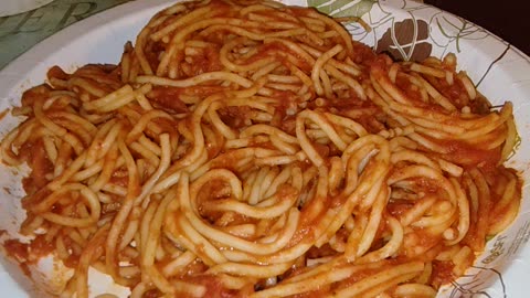 Eating Mueller's Pot-Sized Thin Spaghetti, Dbn, MI, 1/29/24