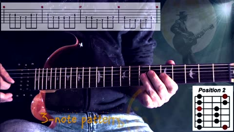 5 position of the Pentatonic minor scale (inverted 3-note patterns)