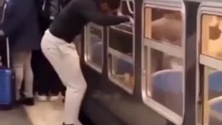 mans quick thinking saves him waiting in the line for train.