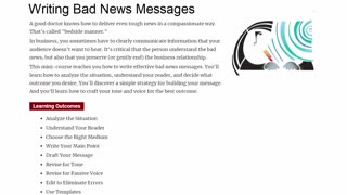 Writing Bad News Messages
