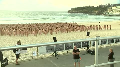 Thousands strip off at Bondi Beach for Spencer Tunick art installation