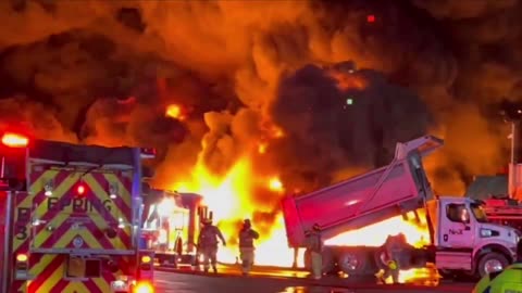 Massive 3 Oil Tanker Explosion & Fire In Epping, New Hampshire