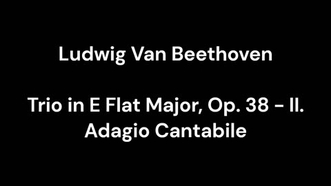 Trio in E Flat Major, Op. 38 - II. Adagio Cantabile