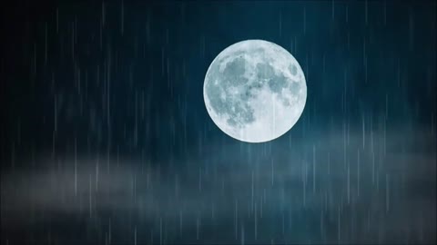 8 hours of relaxing rainfall and moonlight for STUDYING, RELAXING, or AMBIANCE.
