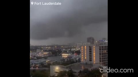 A Large Tornado touches down on the ground in the area of Fort Lauderdale reports of damage