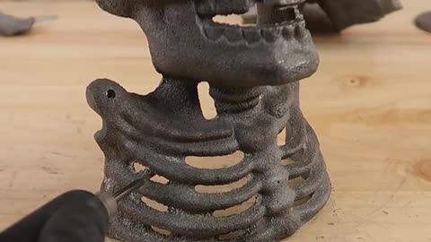 In this video you will see how to restore a old skeleton coin bank