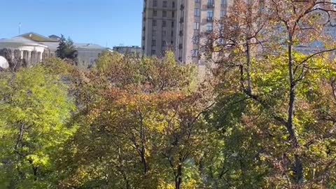 My stay in Kyiv with view of Hotel Ukraine and Maidan