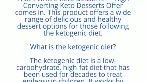 Keto Desserts - High Converting Keto Desserts Offer