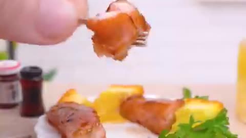 HowToMake Miniature Crispy Honey Orange Glazed Salmon #Shorts #miniature cooking Sahar
