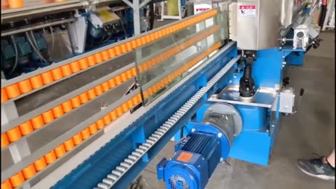 9 Spindles Glass Straight Line Edging Machine Heavy Duty for Processing The Jumbo Glass