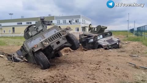 Destroyed American Hummer Armored Vehicles