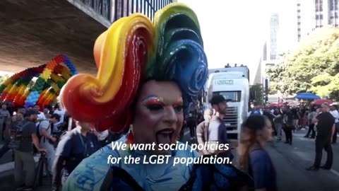 The annual Gay Pride Parade of Sao Paulo