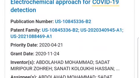 Covid 19 patent