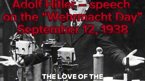 Hitler's Speech on Wehrmacht Day – September 12, 1938