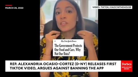WATCH- AOC Releases First TikTok Video, Argues Against Banning The App
