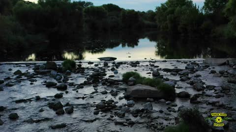 Reflections on the San Antonio River After Sunset - A Relaxing Drone View