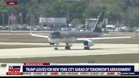 President Trump departs Mar-a-Lago for New York