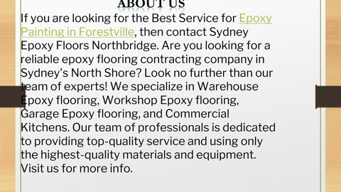 The Best Service for Epoxy Painting in Forestville