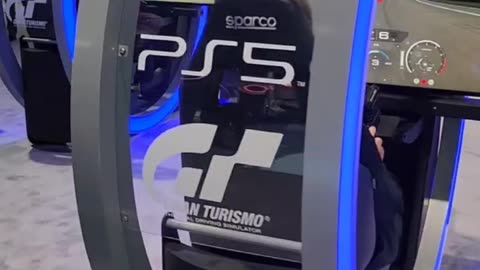 Gran Turismo racing rigs ON PS5 at CES in Las Vegas!