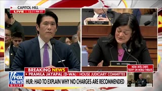 Rep. Jayapal: "You exonerated [Biden]" Hur: "I did not exonerate him"Rep.