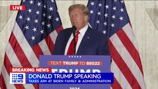 Former US President Donald Trump delivers speech