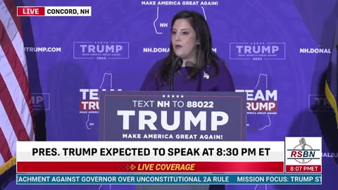 Rep. Elise Stefanik speaks at Trump rally in New Hampshire - January 19, 2024