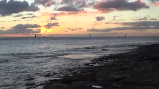 Honolulu, HI — Kuilei Cliffs Beach Park - Sunset