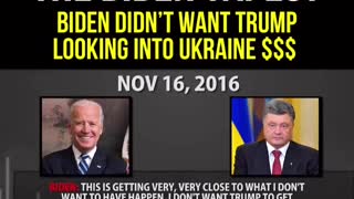 Biden didnt want Trump looking into Ukraine
