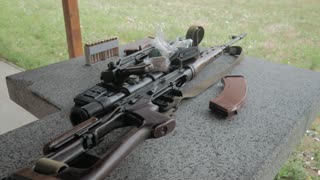 rifles resting